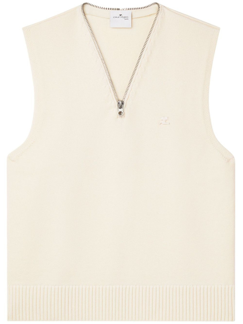 V-neck sleeveless sweater 1