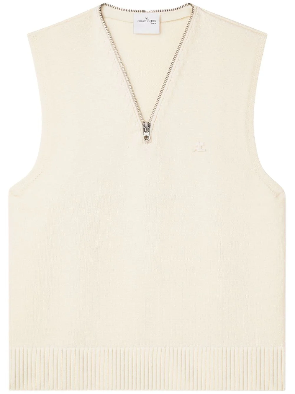 V-neck sleeveless sweater - 1