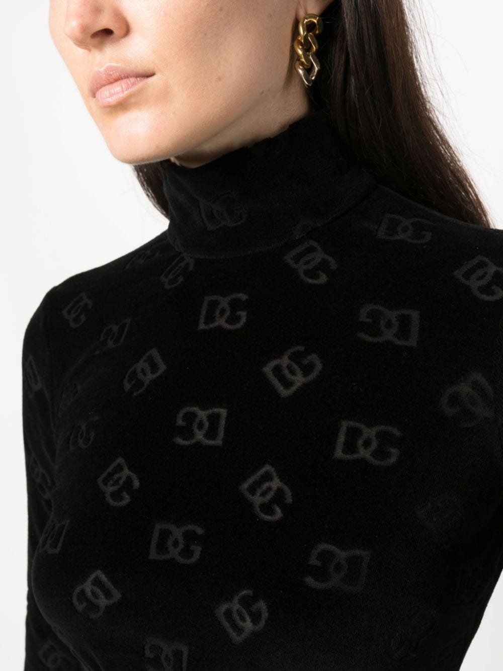 debossed-logo pattern cropped top - 5