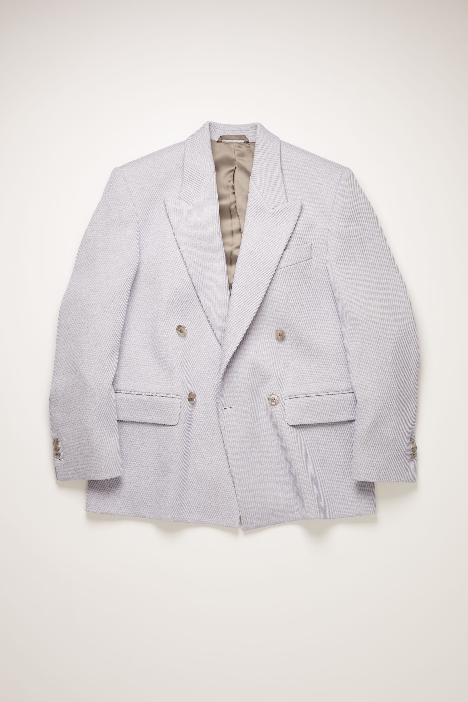 Double-breasted twill jacket lilac/grey - 1