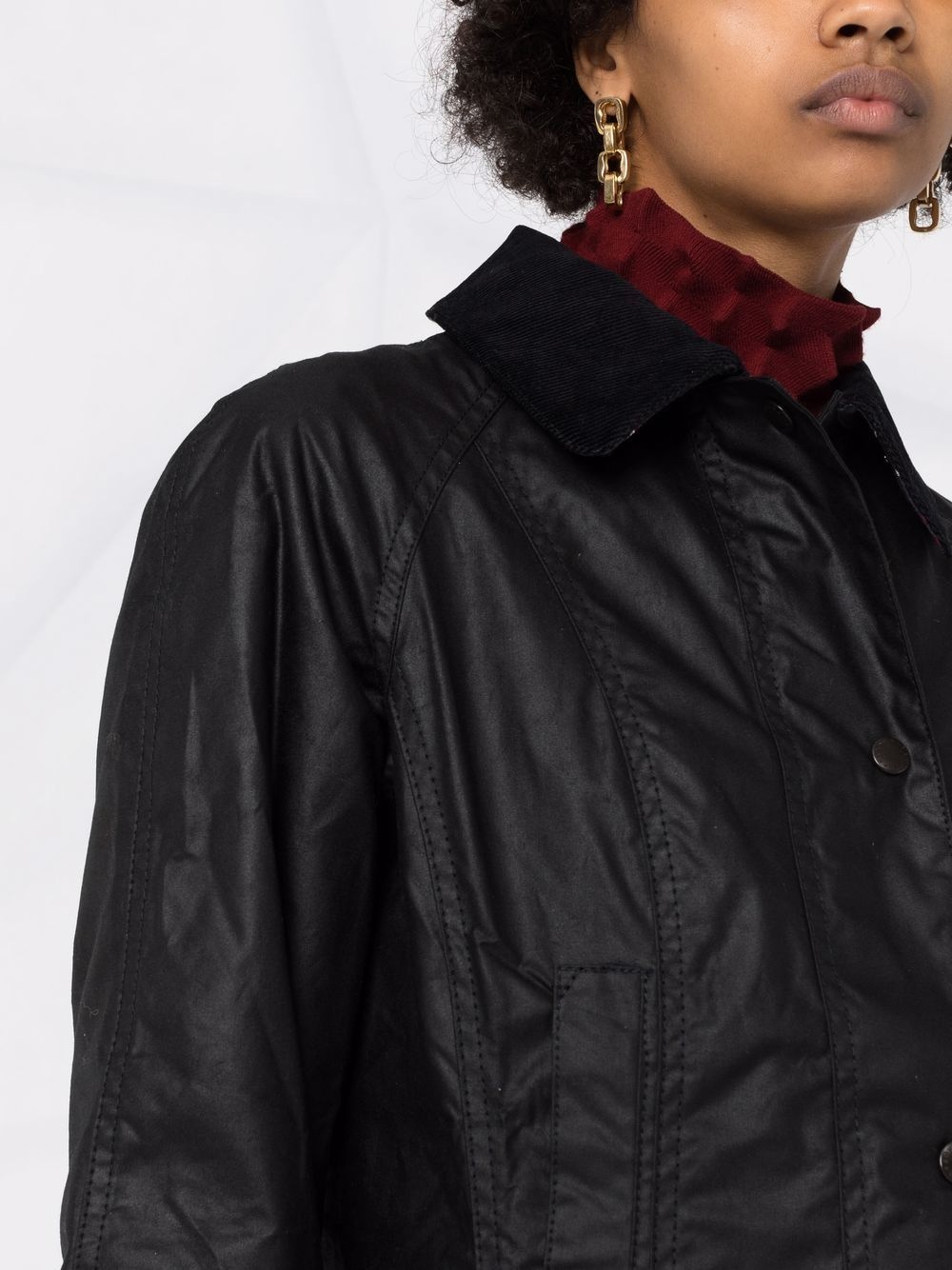 wax-coated buttoned-up jacket - 3