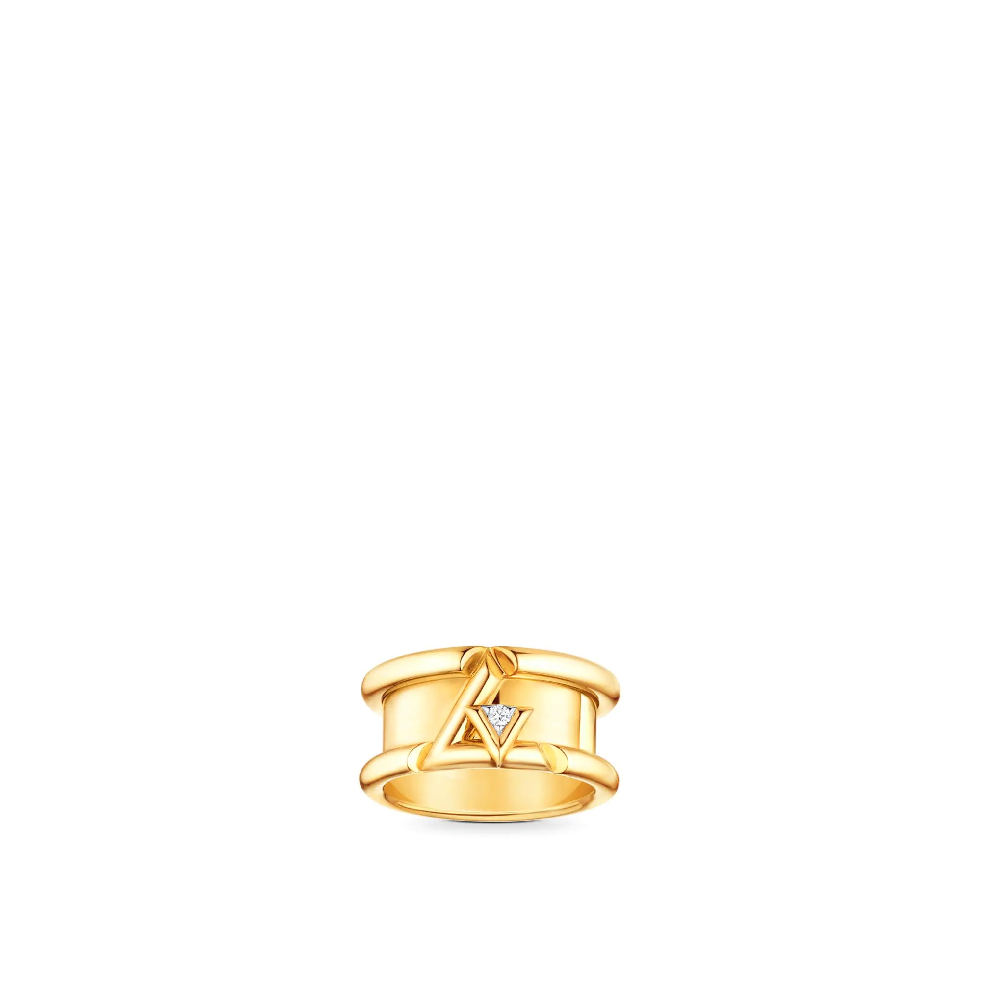 LV Volt One Band Ring, Yellow Gold And Diamond - 4
