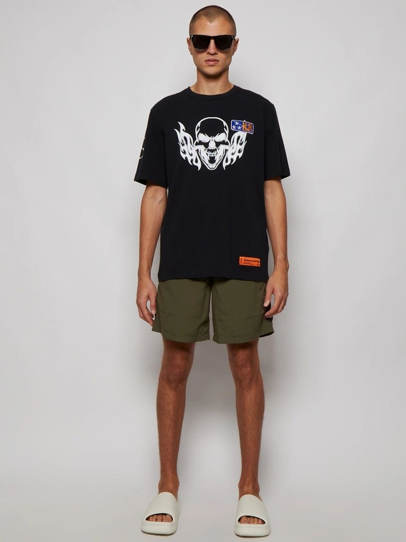 Heron Preston drawstring-waist 로고 패치 반바지 outlook