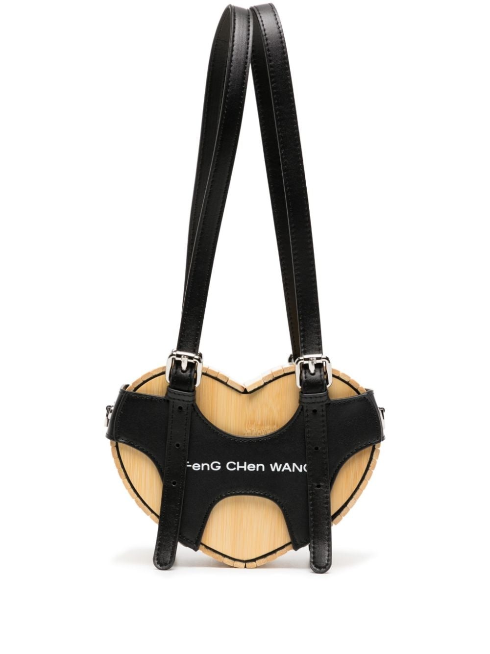logo-embroidered heart bamboo bag - 1