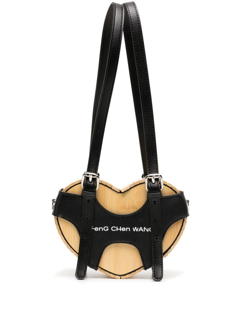 logo-embroidered heart bamboo bag 1