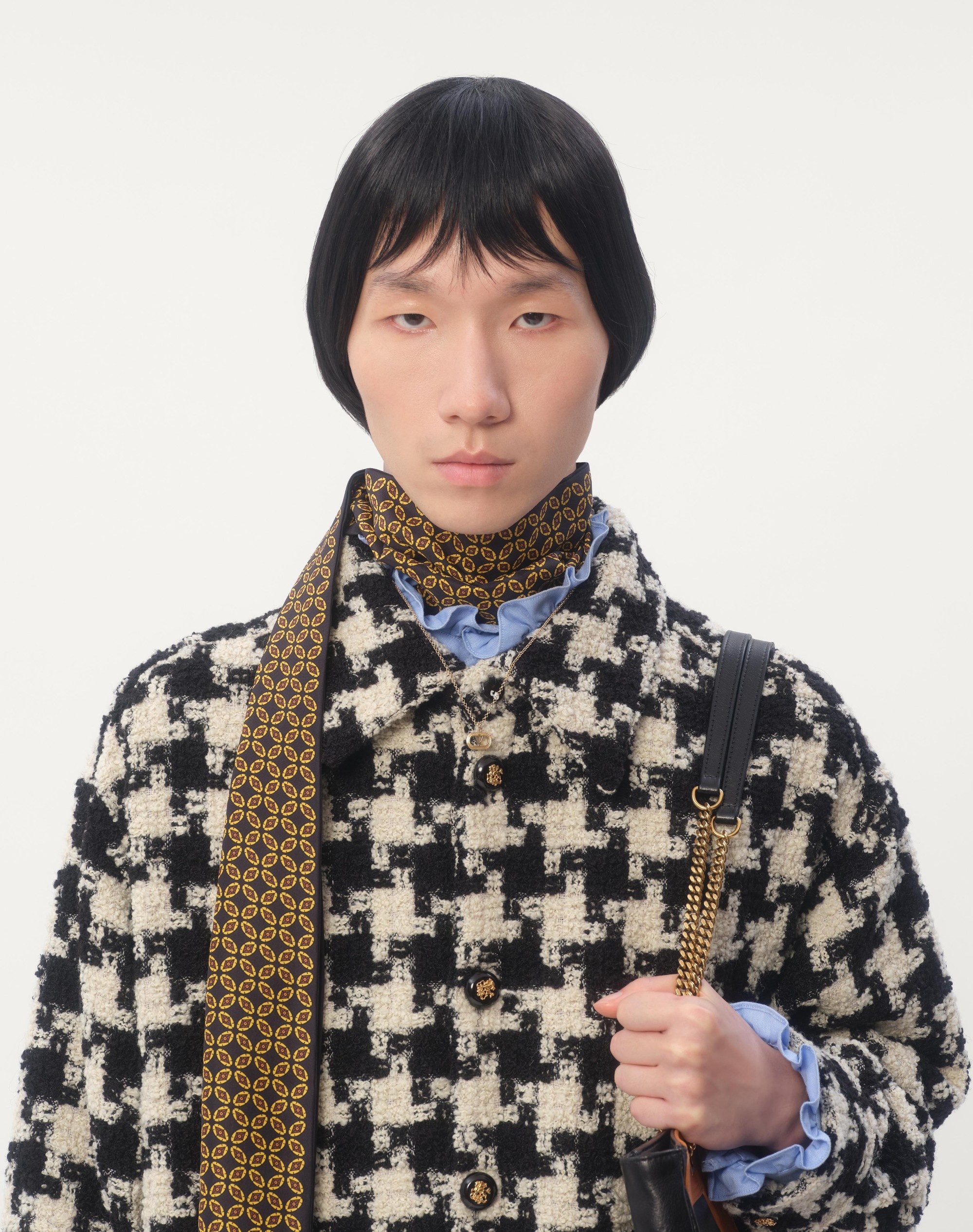 WOOL SHIRT JACKET WITH PIED DE COQUE PATTERN - 5