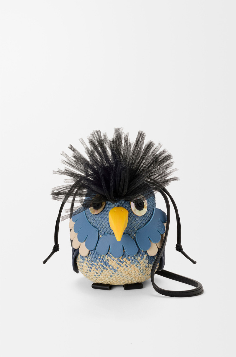 Bird bag in iraca palm and calfskin 1