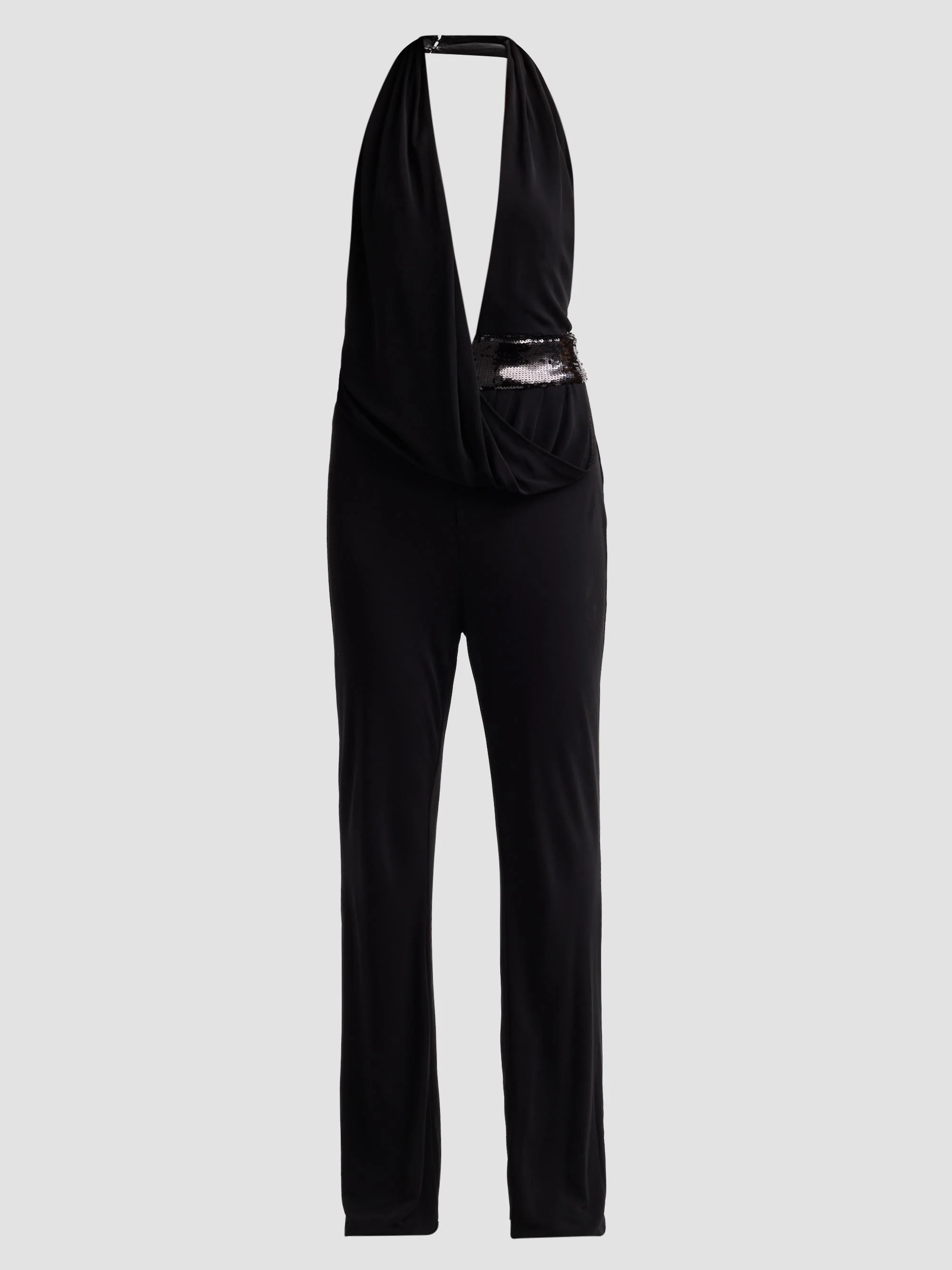 Women's Whitney Halterneck Jumpsuit - Black - 1