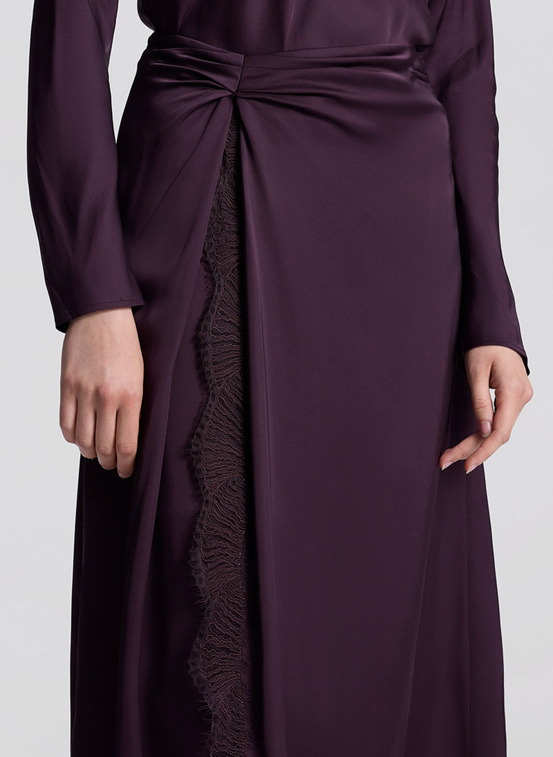 Bella Satin and Lace Midi Skirt 3