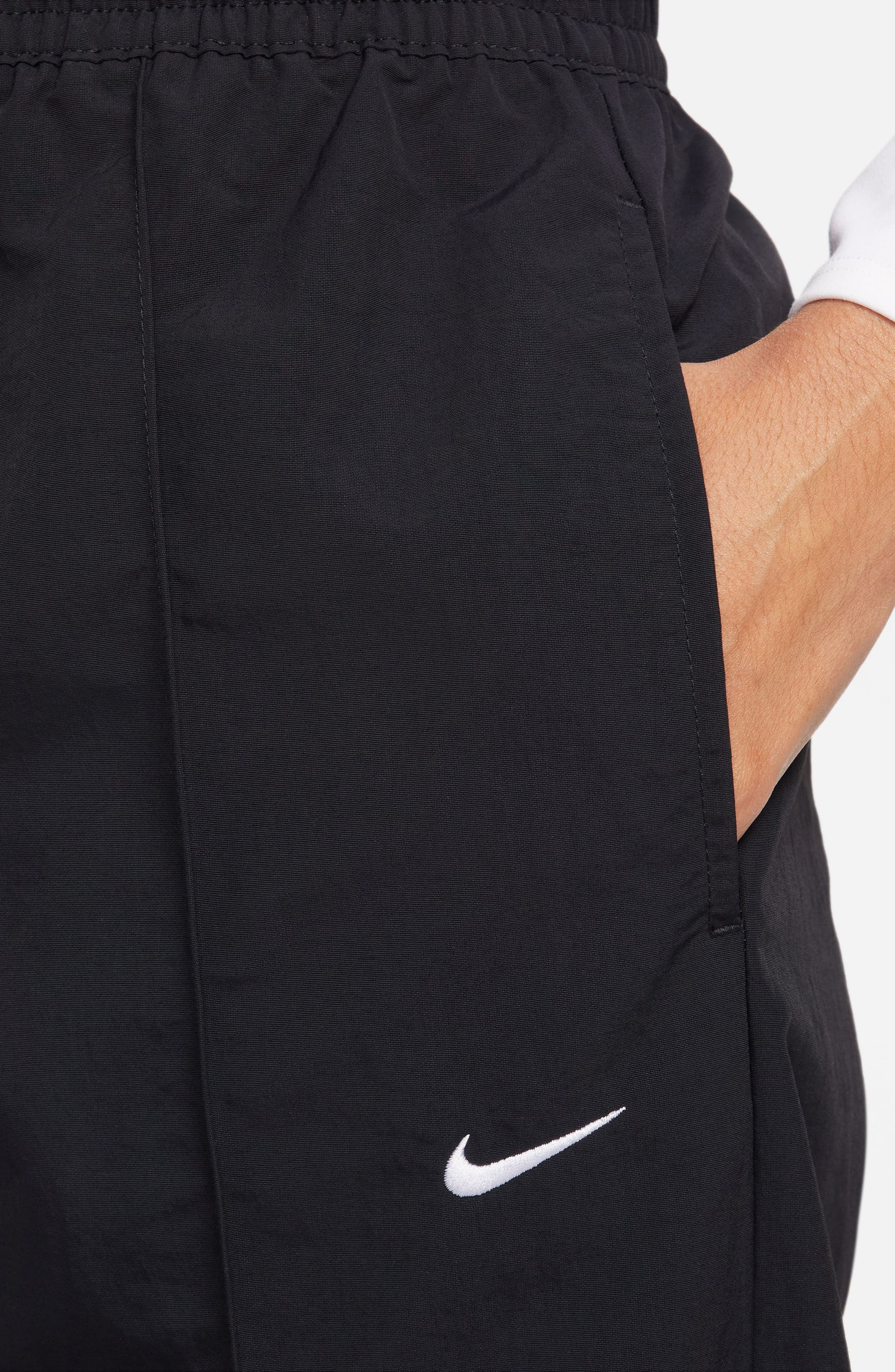 Nike Sportswear Everything Wovens Mid-Rise Open-Hem Pants in Black/white at Nordstrom - 3