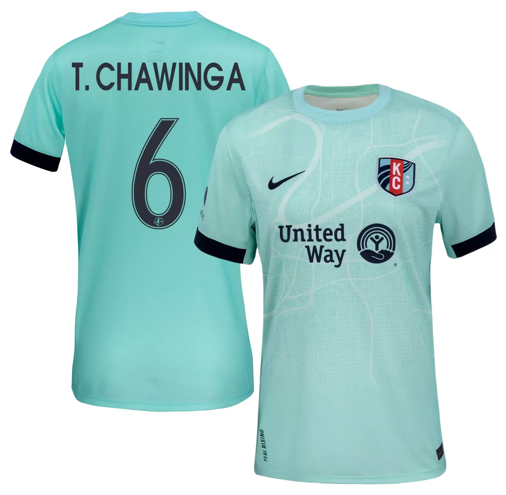 Nike Women's Kansas City Current Temwa Chawinga #6 Light Blue Away Replica Jersey - 1