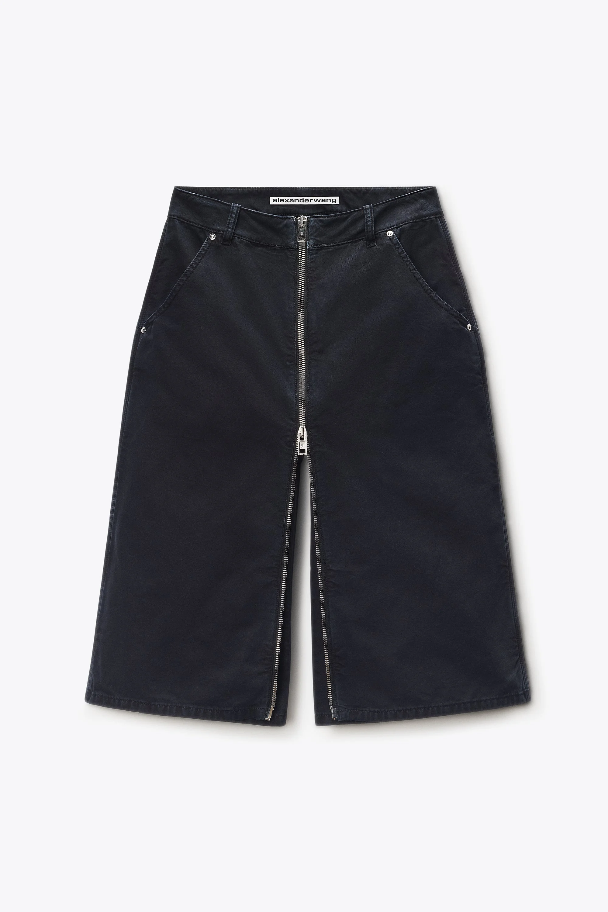 Midi Skort with Front Zip and Utility Details - 1