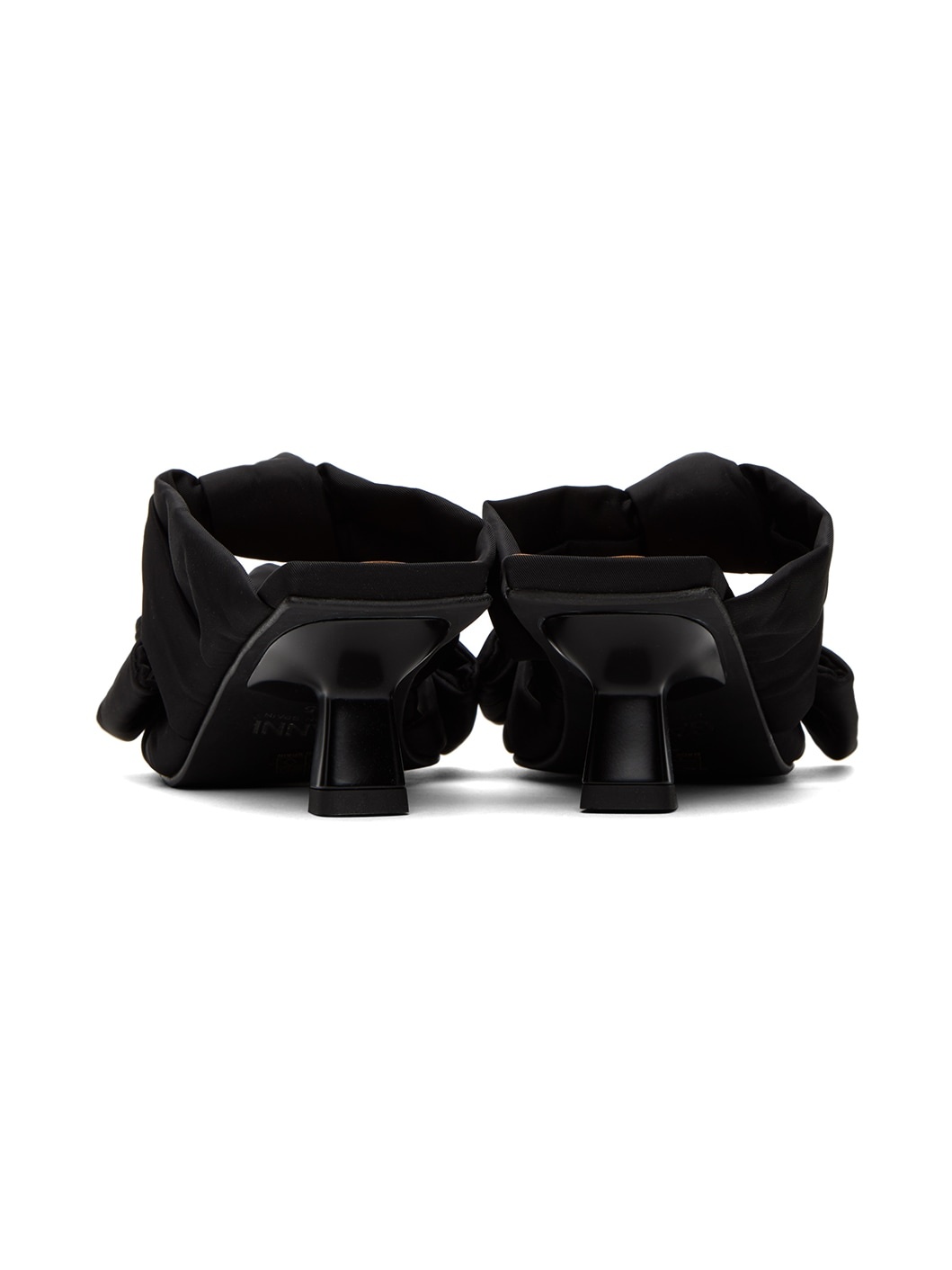 Black Soft Bow Mules - 2