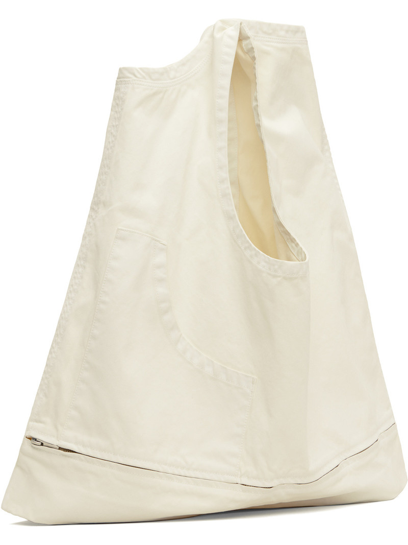 ISSEY MIYAKE White Sculptural Convertible Vest Bag outlook