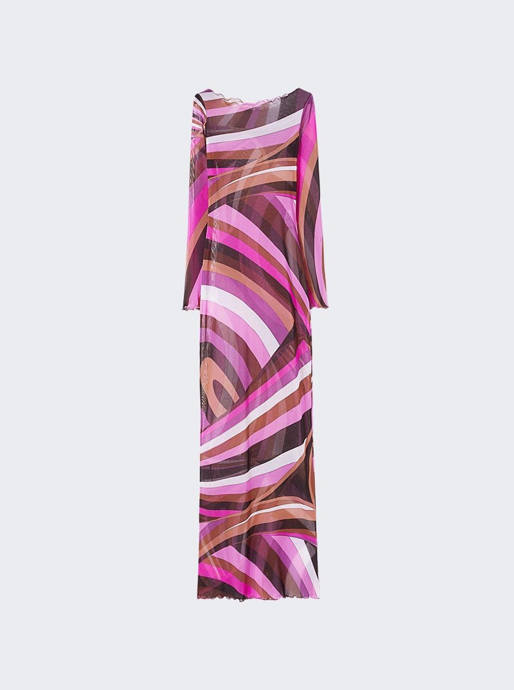 Iride-print Tulle Dress Fuchsia - 1