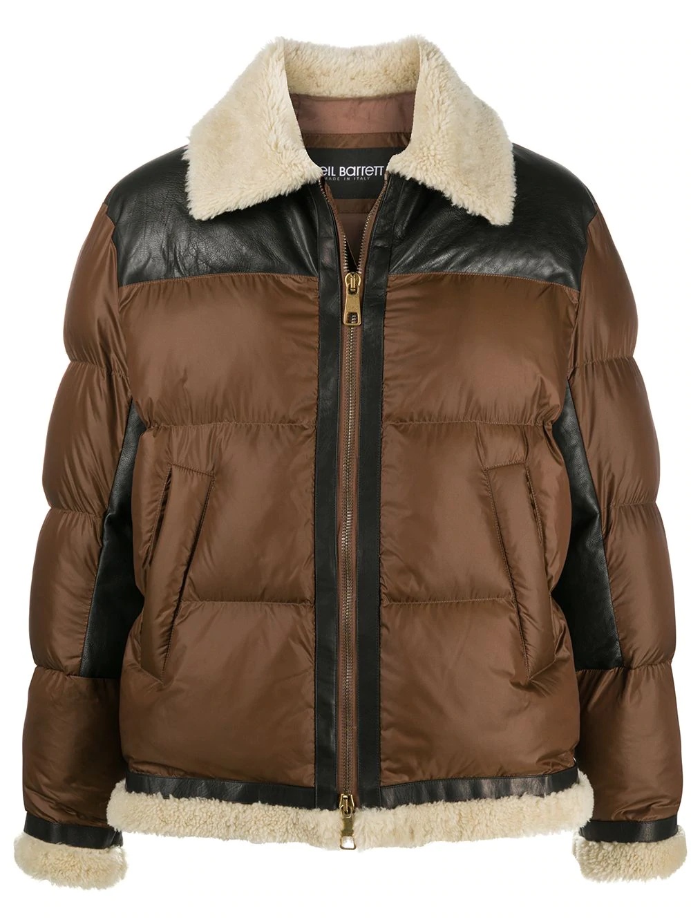 panelled zipped puffer jacket - 1