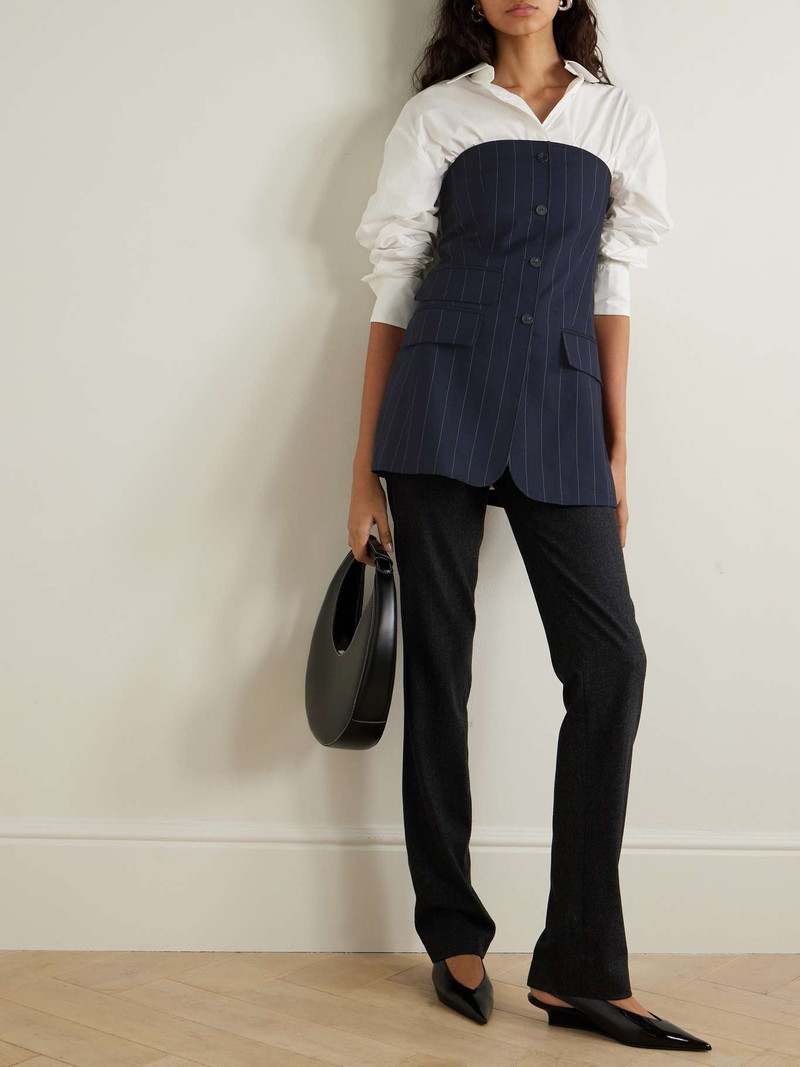 The Frankie Shop Sunny strapless striped twill vest outlook