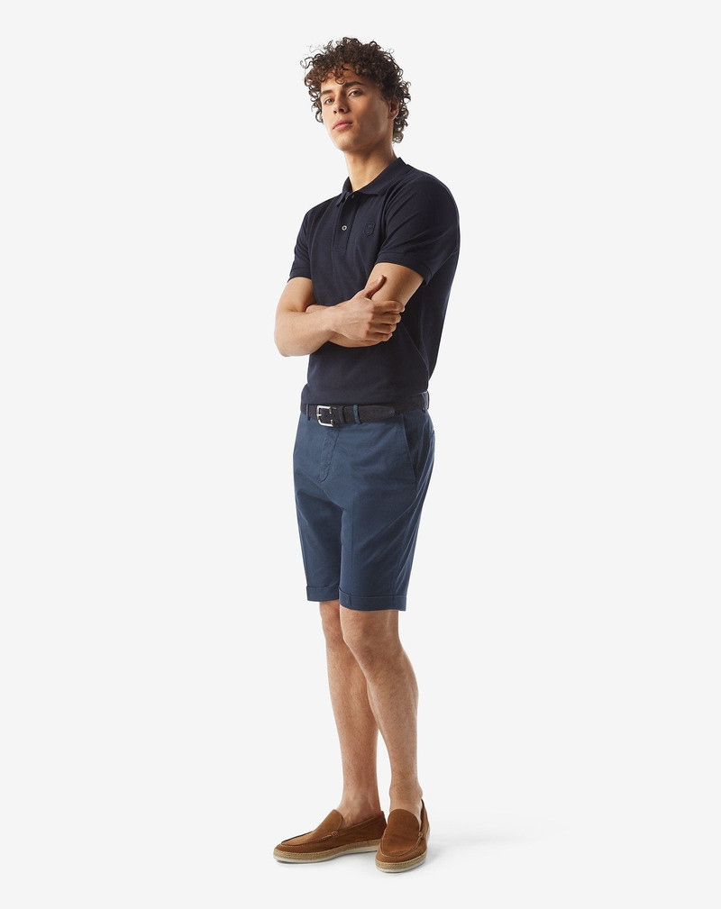CORNELIANI Blue stretch lyocell cotton Bermuda shorts outlook