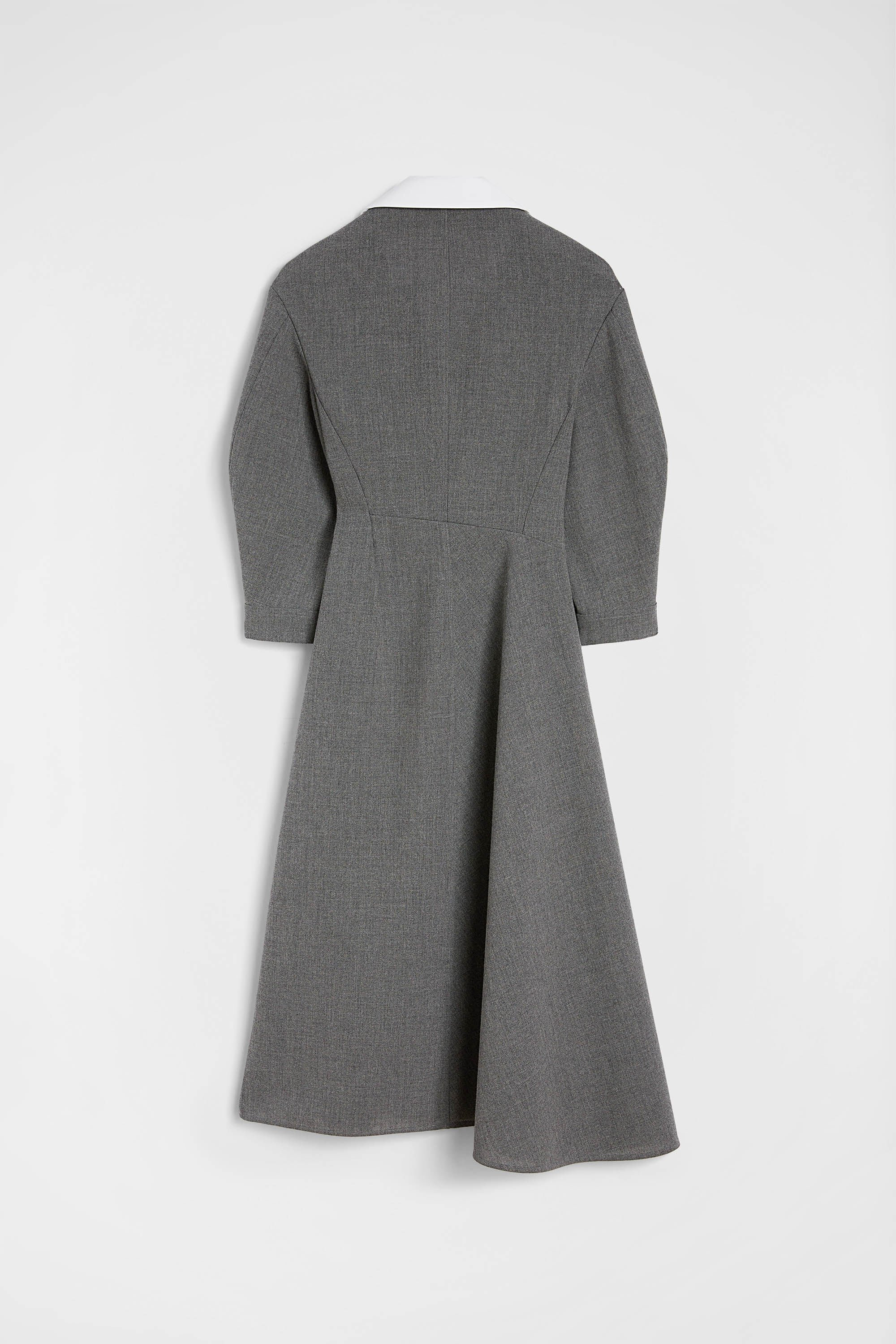 Wool Canvas V-Neck Dress - 5