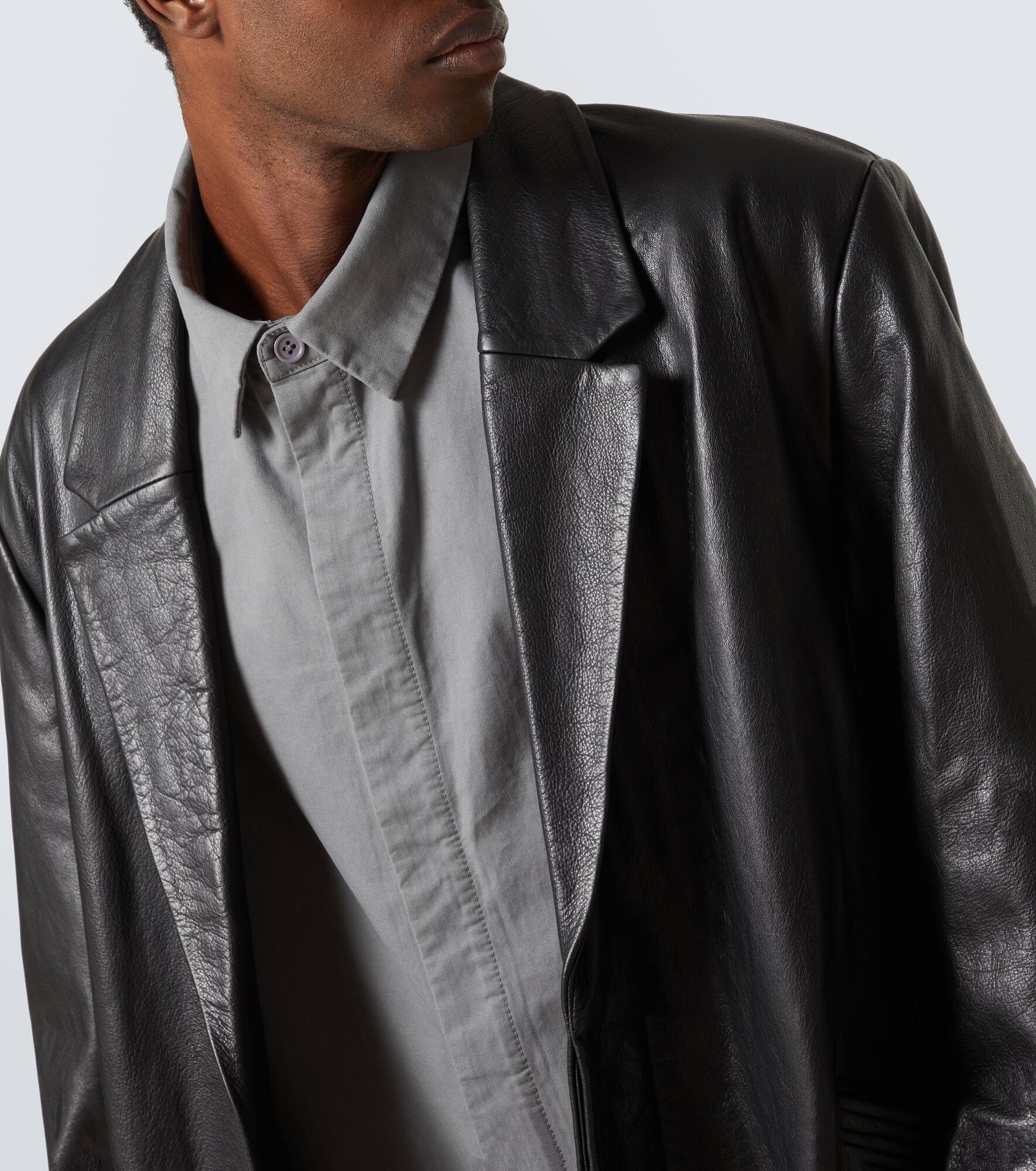 Oversized leather coat - 5