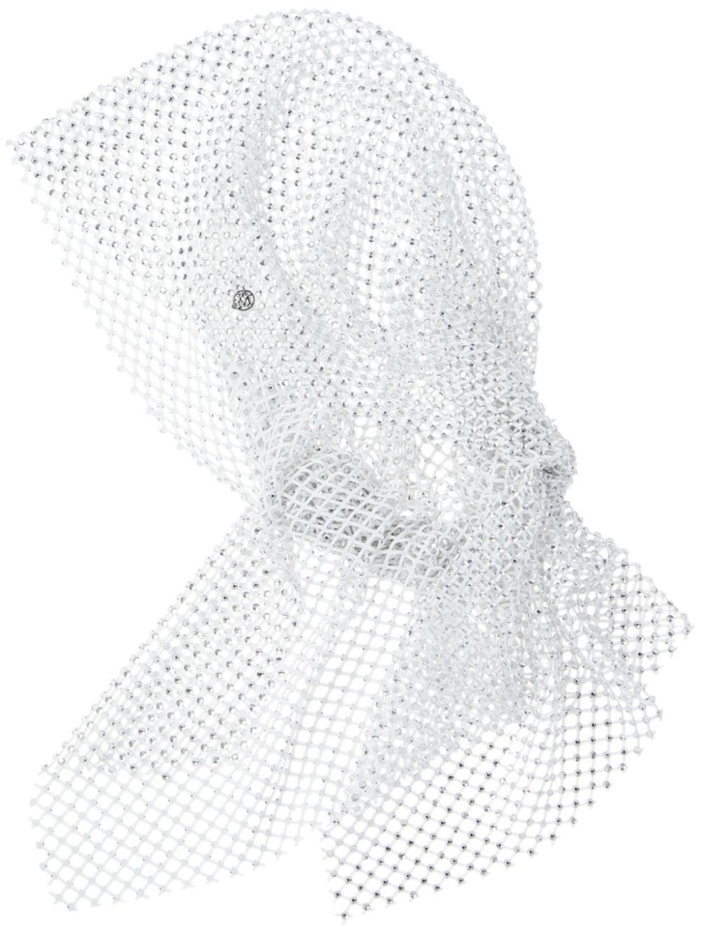 crystal-embellished mesh hood - 1