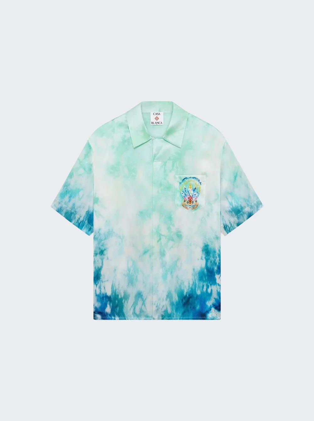 Surf Lotus Short Sleeve Shirt Blue - 1
