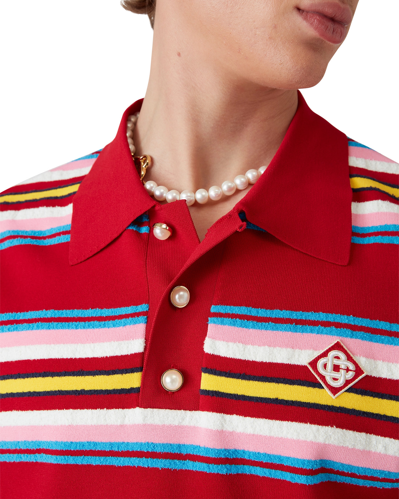 Stripe Oversized Polo Shirt | Casablanca Paris - 4