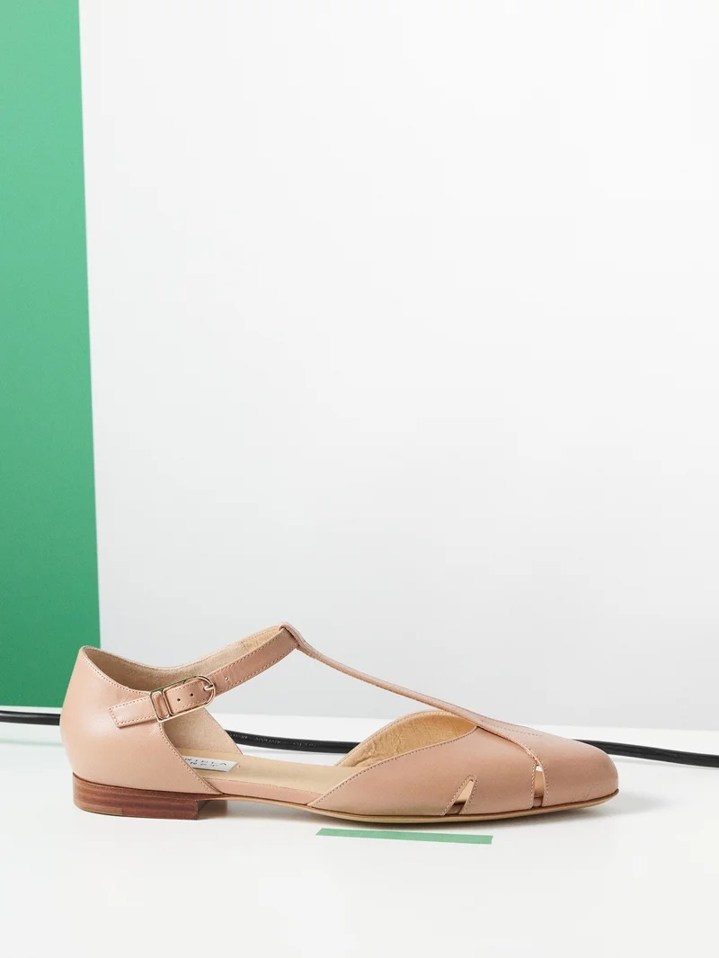 GABRIELA HEARST Harlow T-bar leather flat pumps matchesfashion