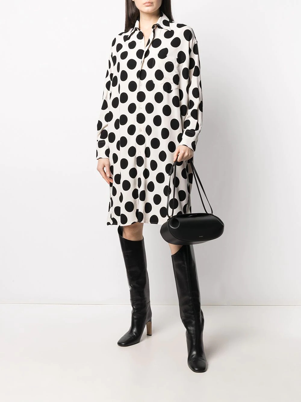 polka-dot pattern shirt dress - 2