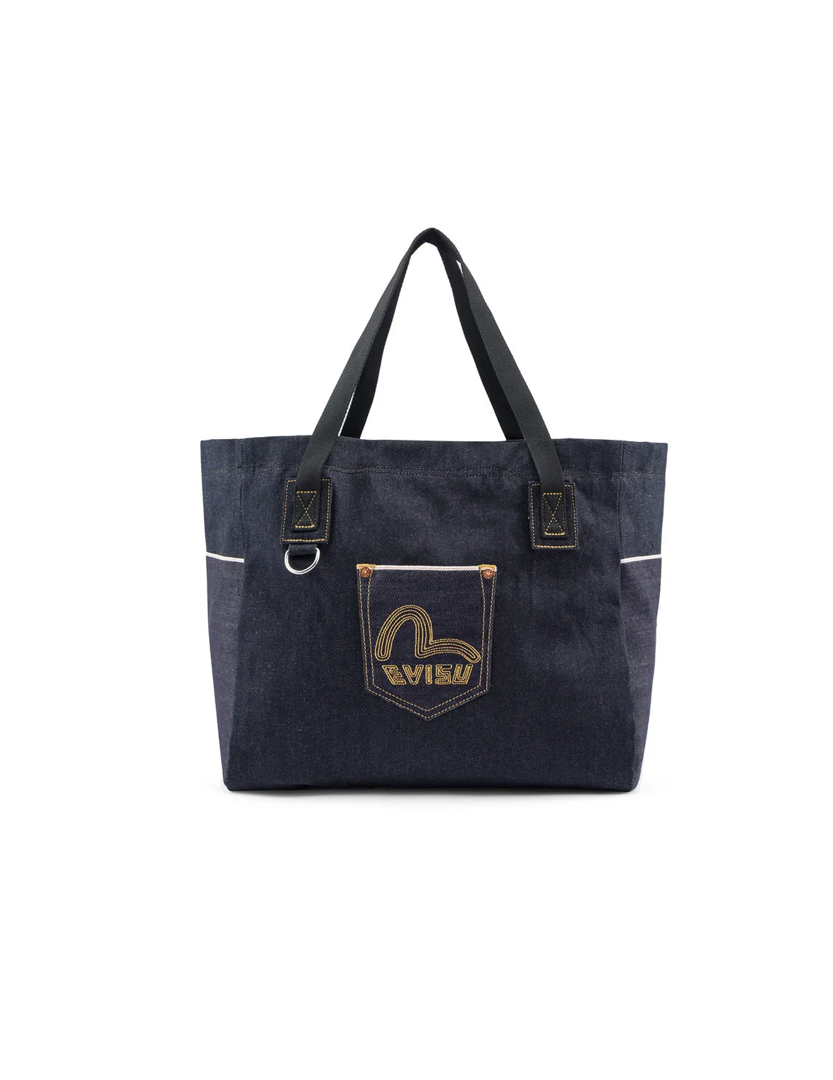 Seagull Embroidery Denim Tote Bag - 1