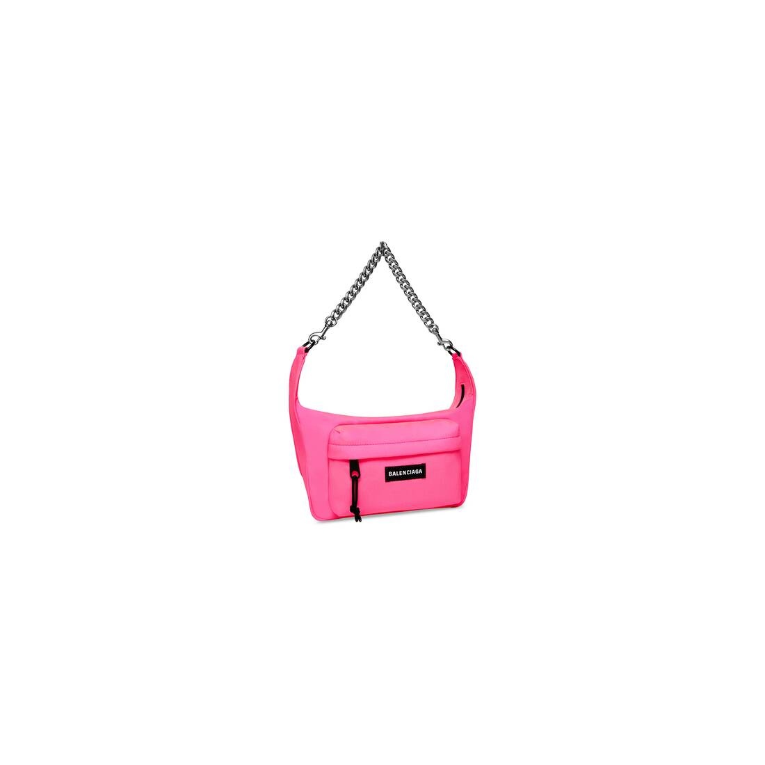 Raver Medium Bag With Chain in Fluo Pink - 4