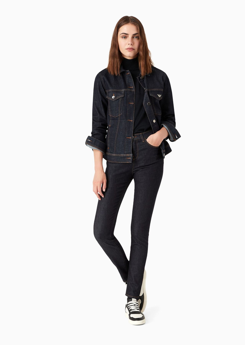 EMPORIO ARMANI Rinsed, comfort-denim jacket outlook