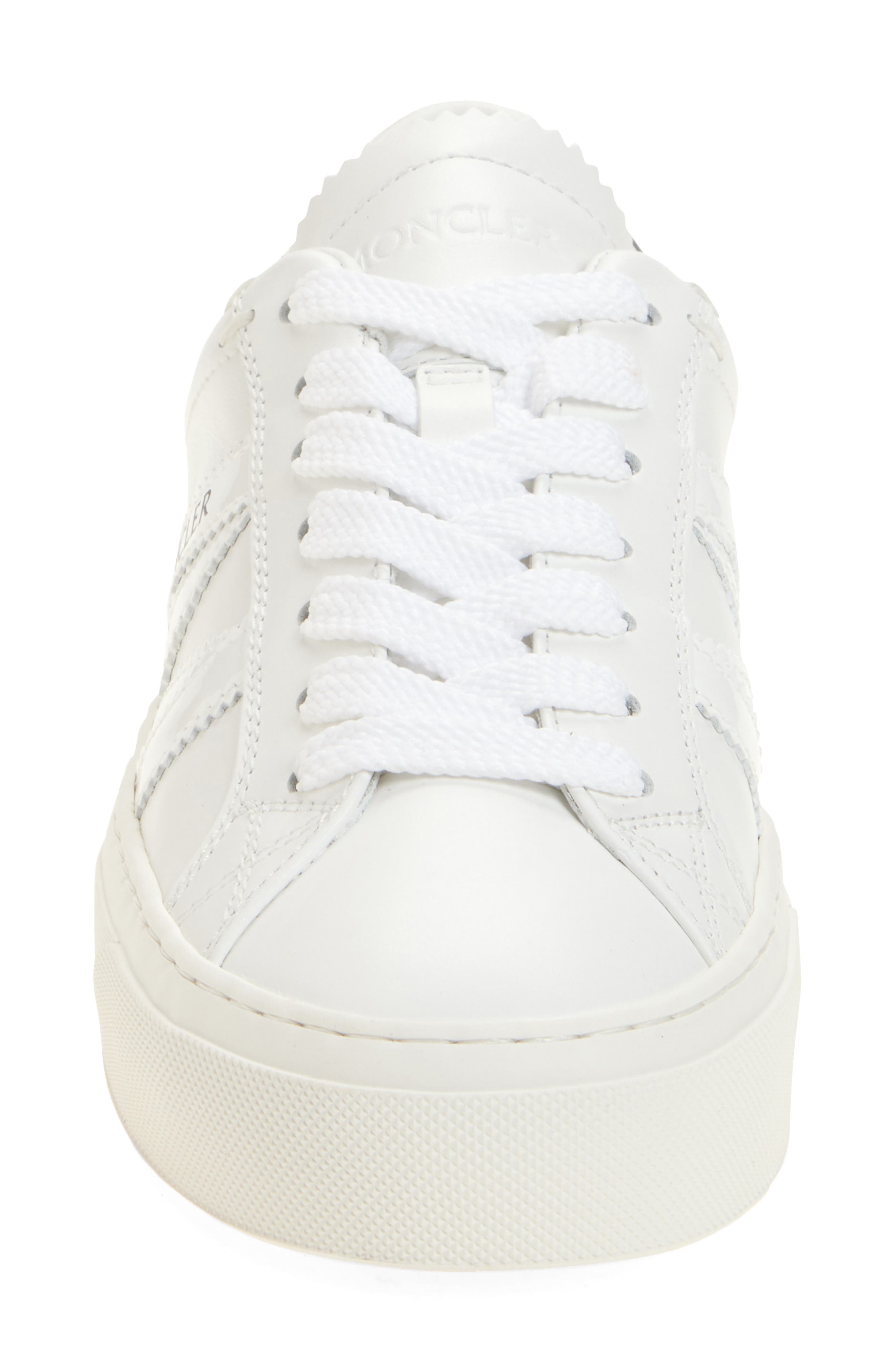 Moncler Monaco 2 Low Top Sneaker in White/Silver at Nordstrom - 4