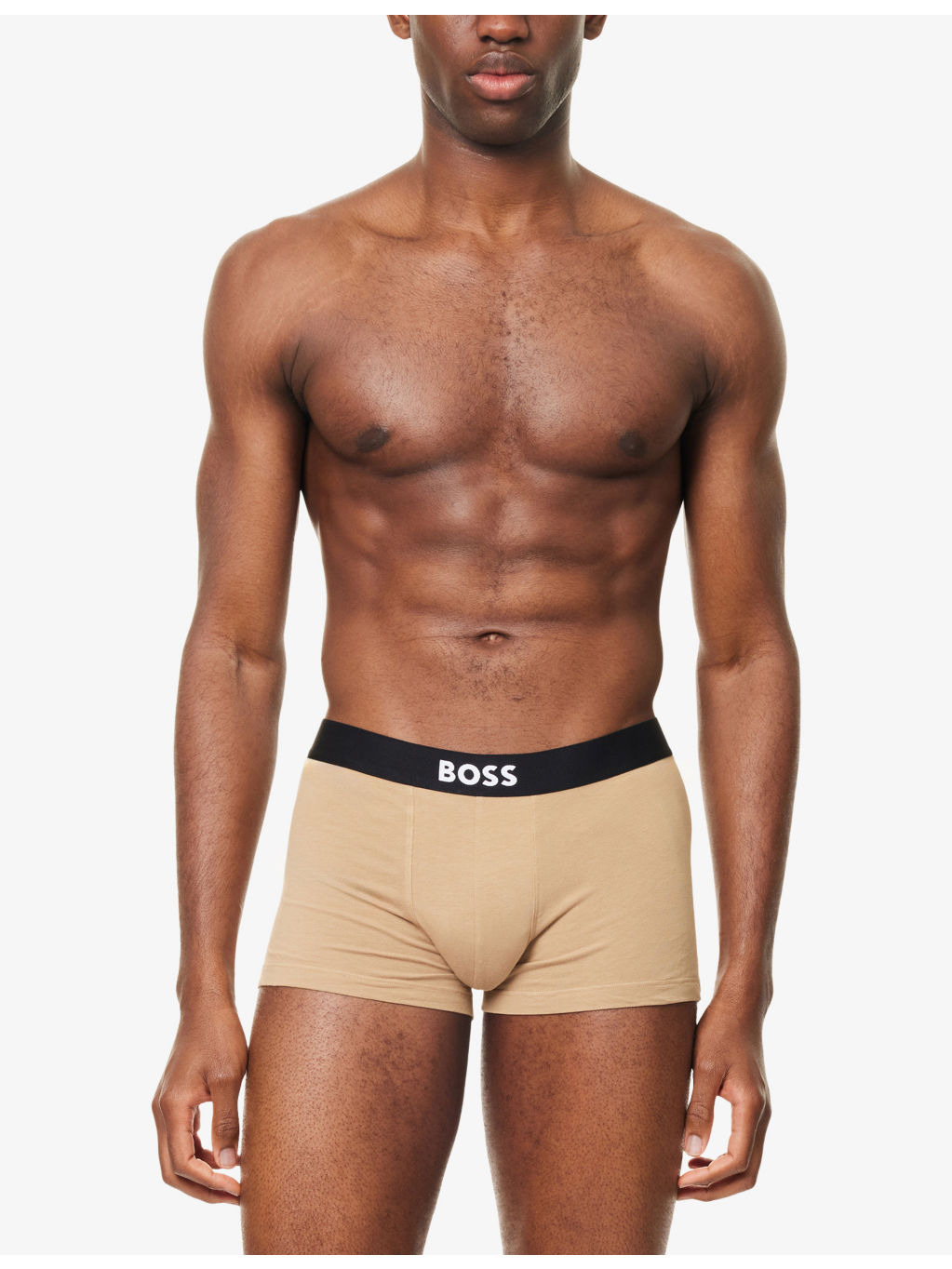 Logo-Waistband Pack of Three Stretch-Cotton Trunks - 2