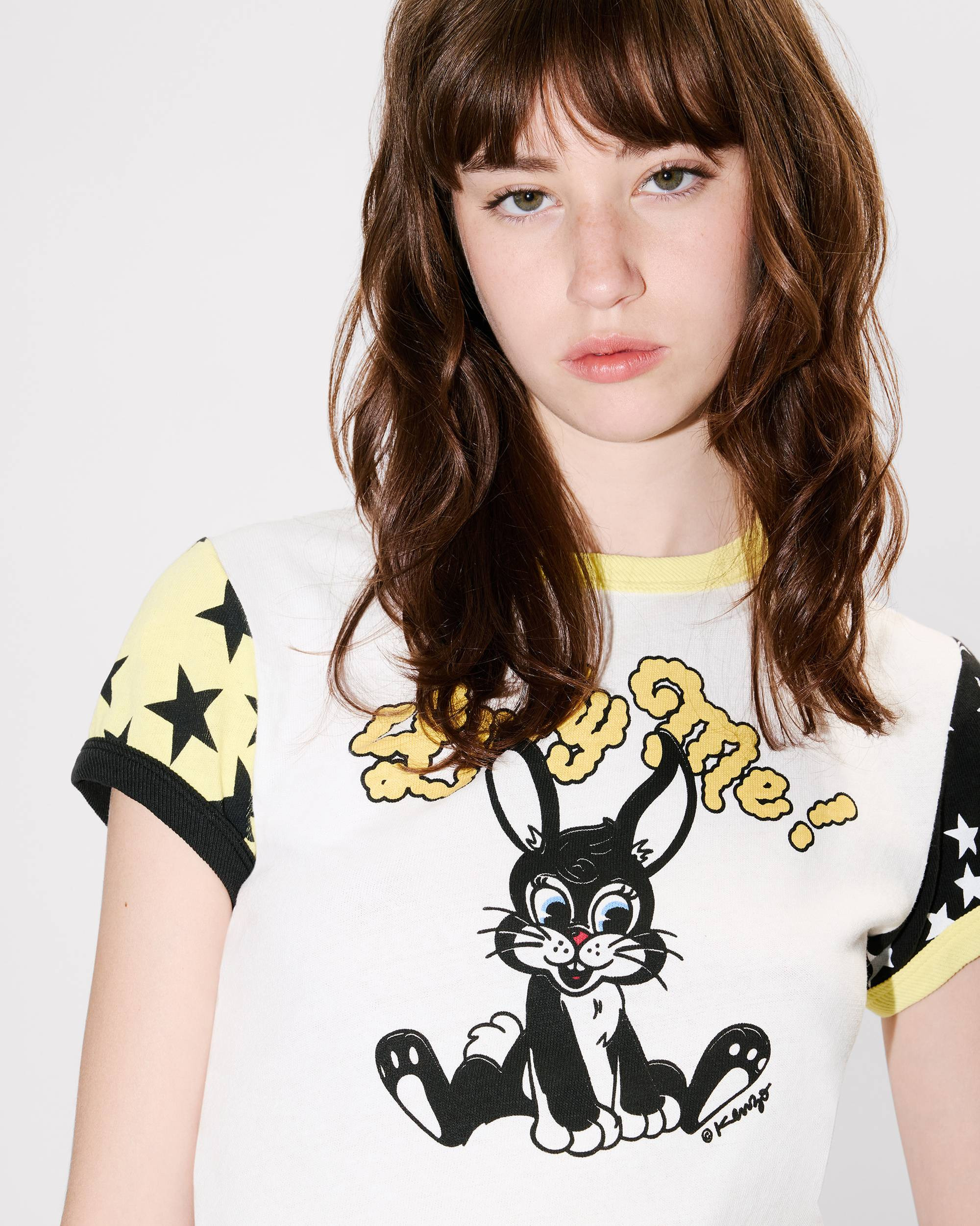 'KENZO Cartoon' cropped ringer T-shirt in cotton - 6