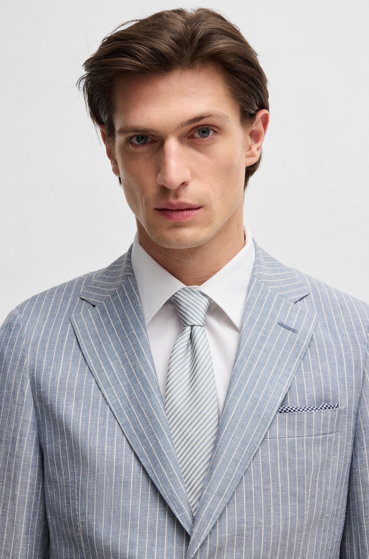 ITALIAN-SILK TIE WITH DIAGONAL STRIPE - 2