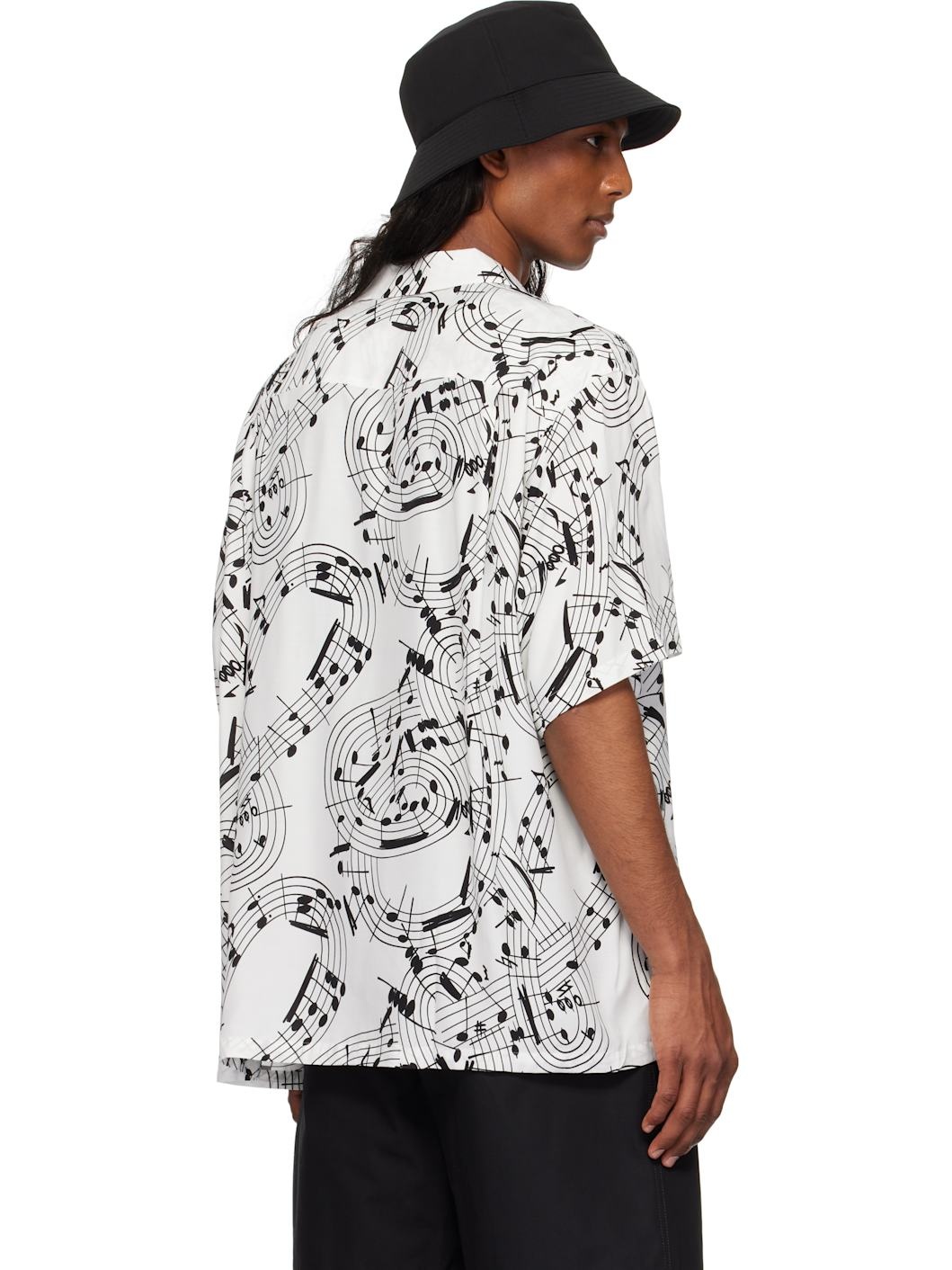 White & Black Music Note Hawaiian Shirt - 3