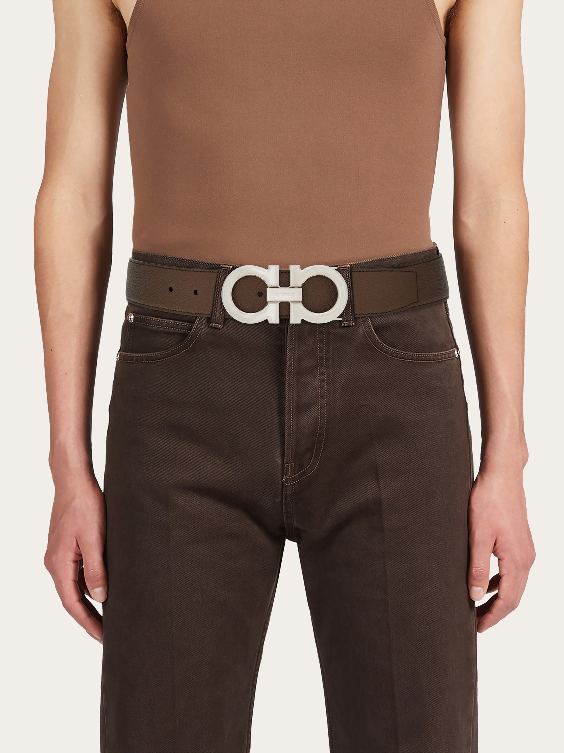 Reversible and adjustable Gancini belt - 4