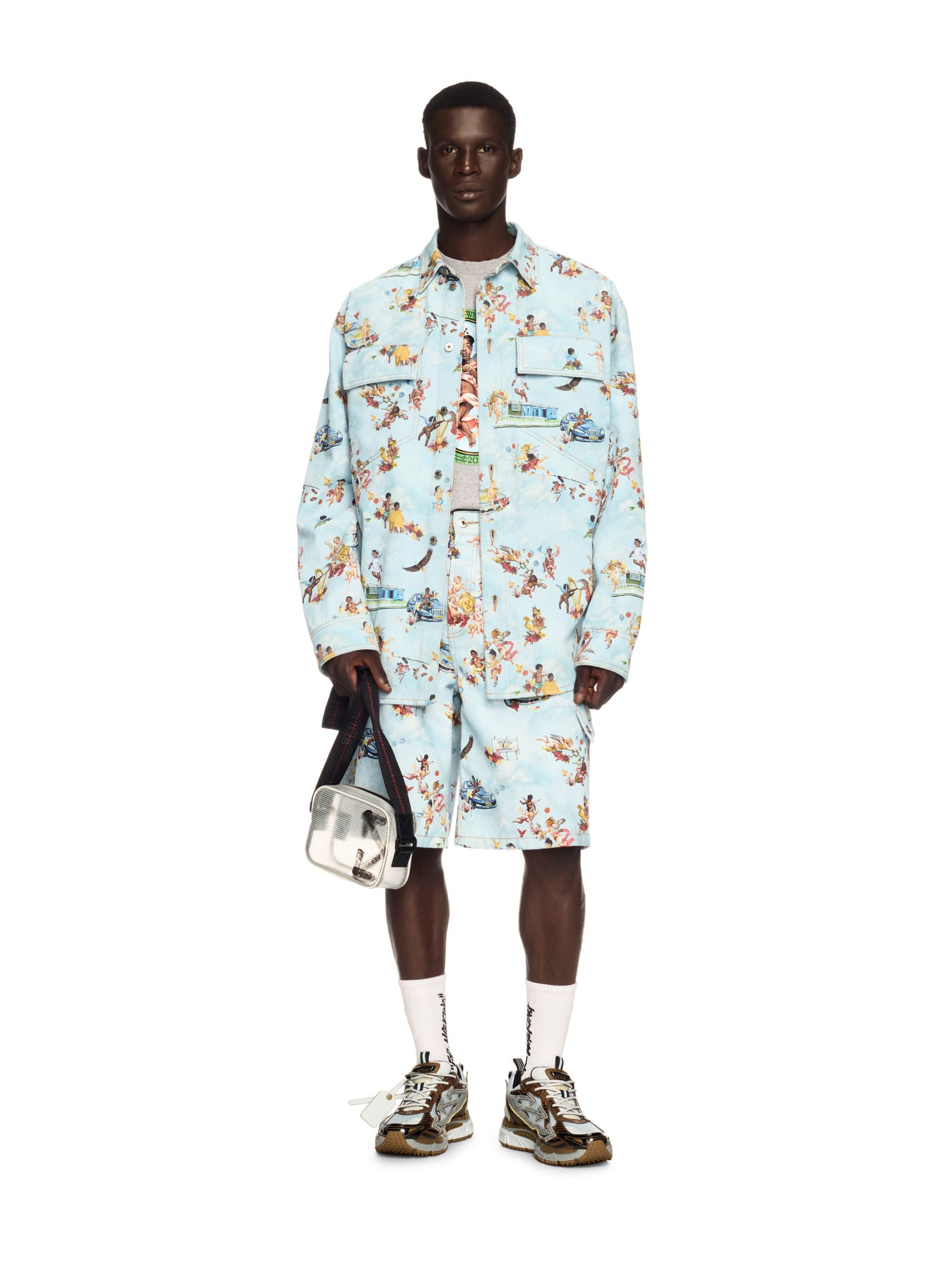 Light Blue/multicolor Fresco Cargo Shorts - 2