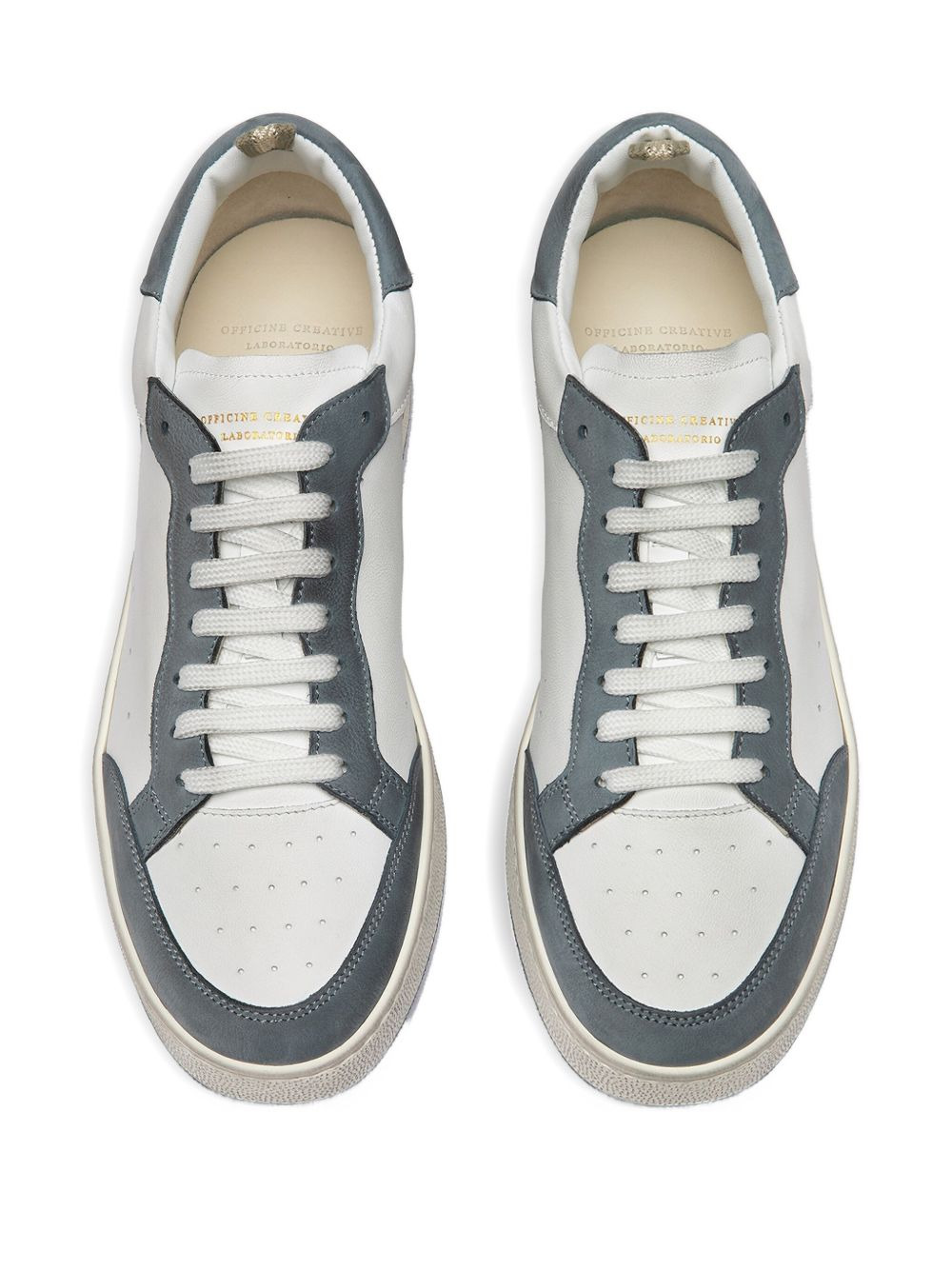 leather lace-up sneakers - 3