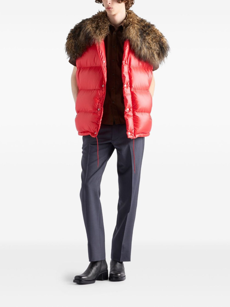 Prada textured-collar puffer gilet outlook