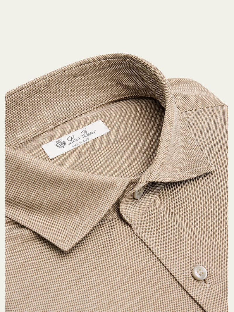 Loro Piana Men's Woven Cotton Oxford Sport Shirt outlook