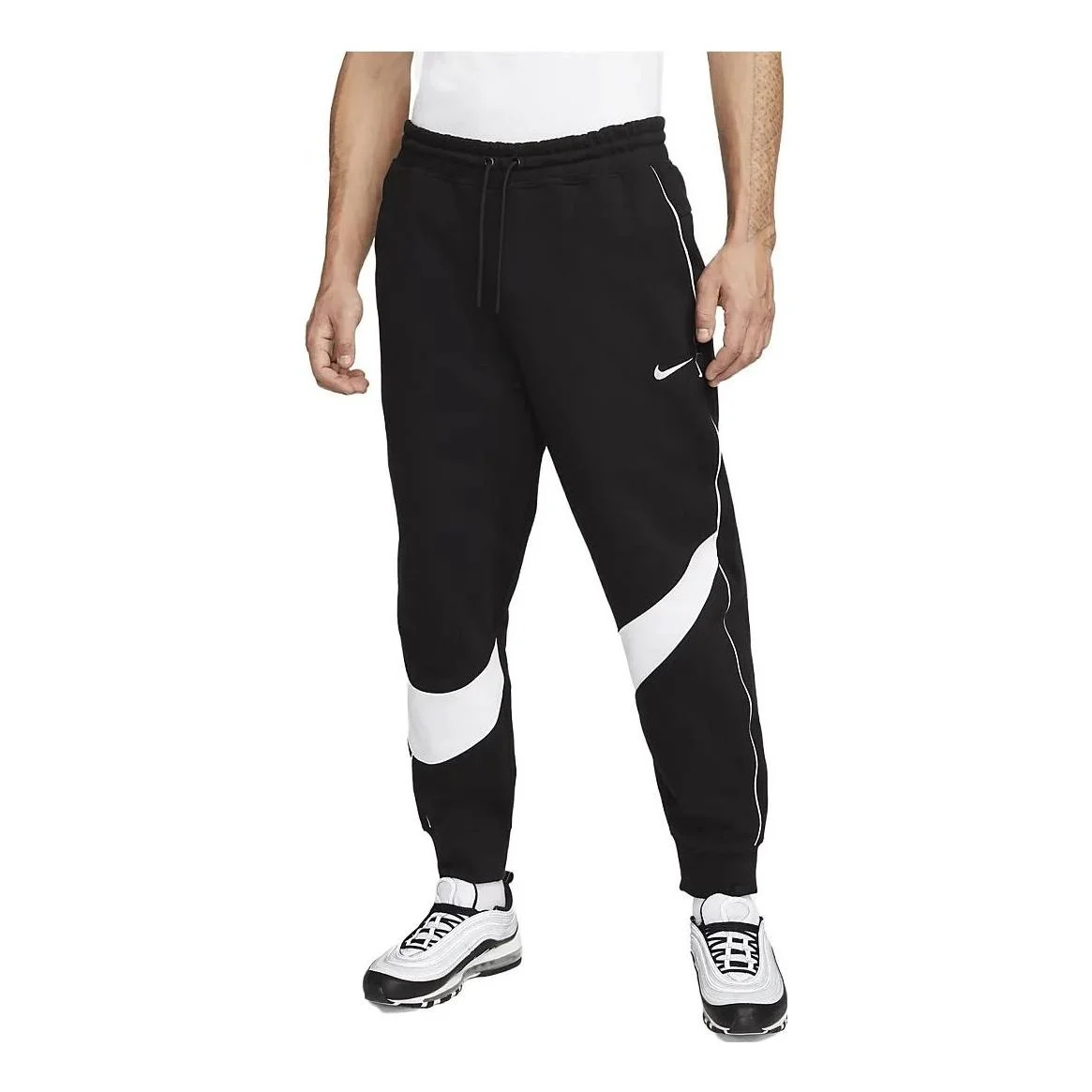 Nike Sportswear Big Swoosh Sweatpants 'Black White' DX0565-010 - 1