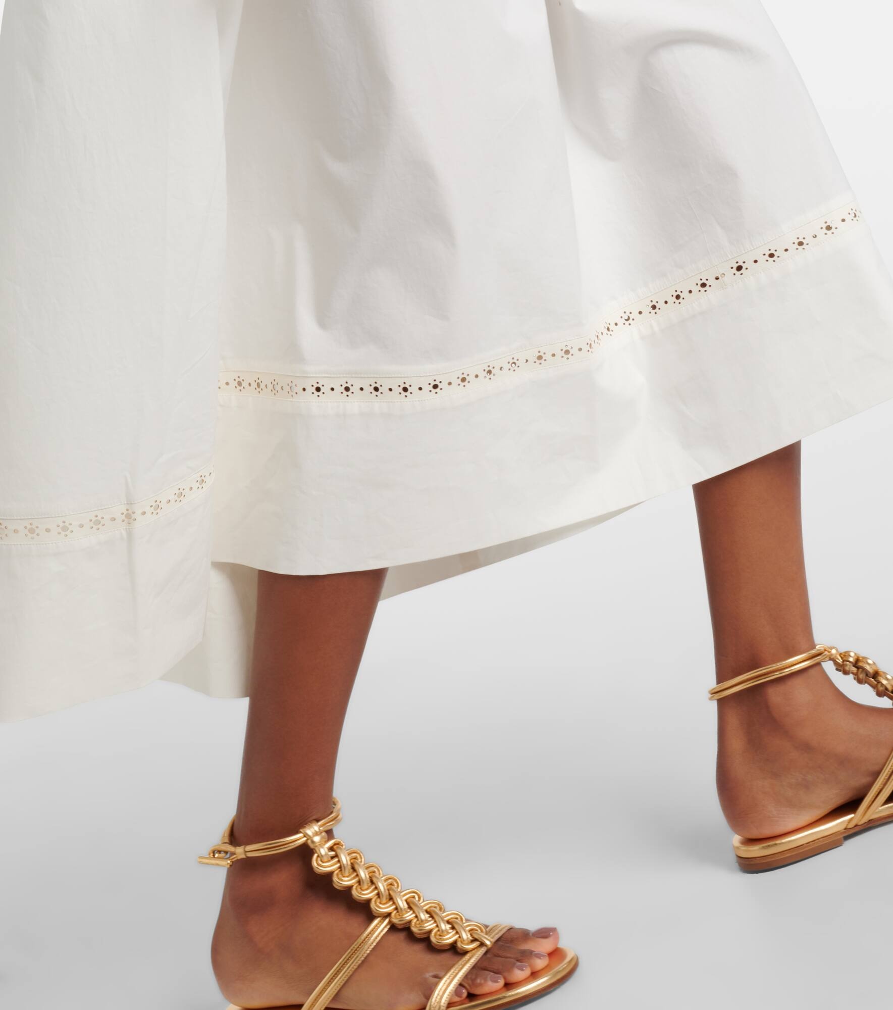 Belted cotton-blend maxi dress - 5