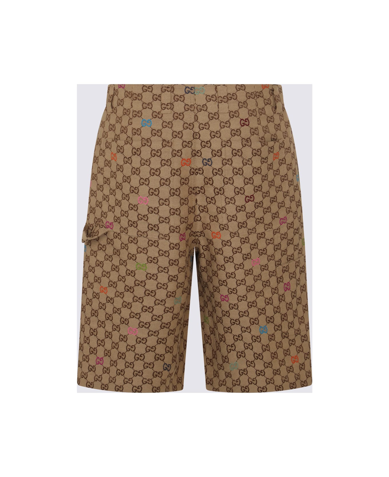 Beige Cotton Shorts - 2