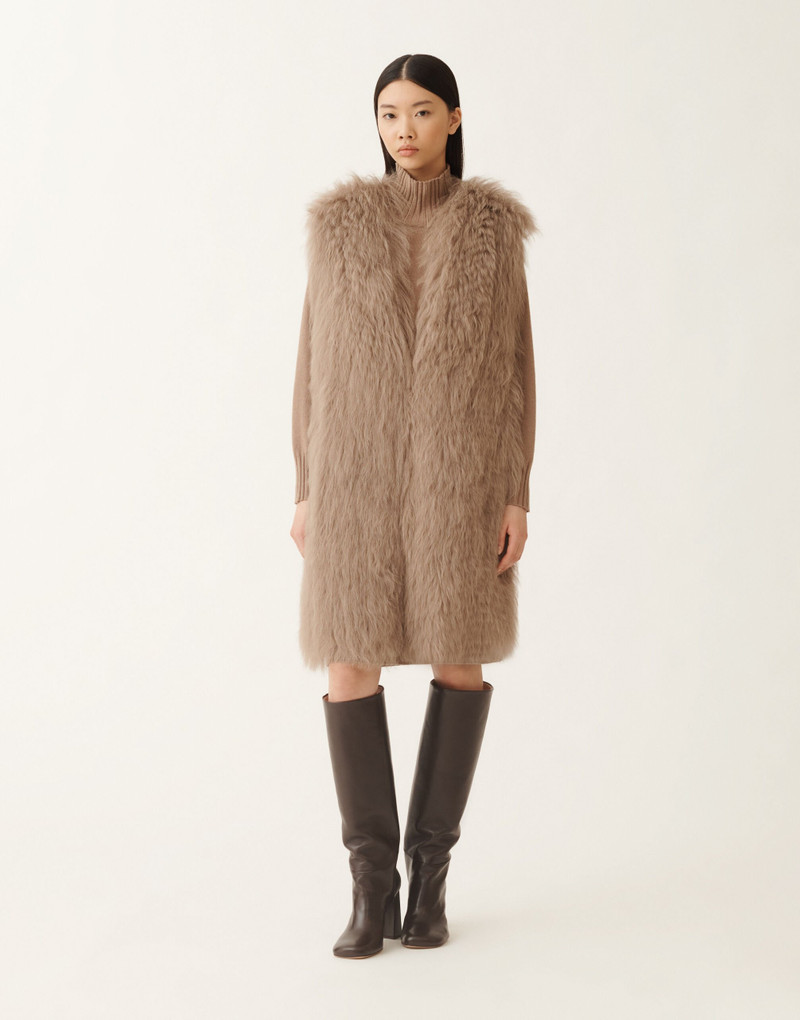 Shearling long hair vest 3