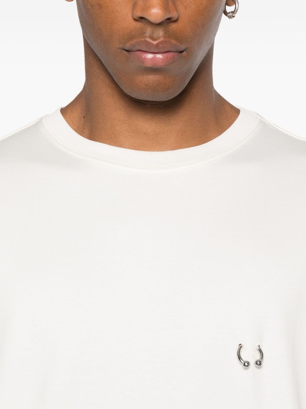 metallic-detail T-shirt - 4