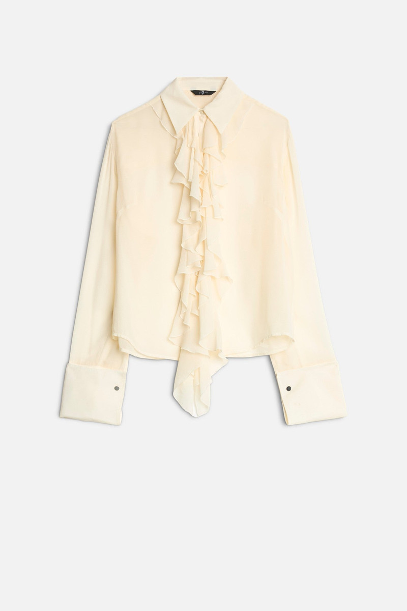 Silk Ruffle Shirt in Solitary Star 1