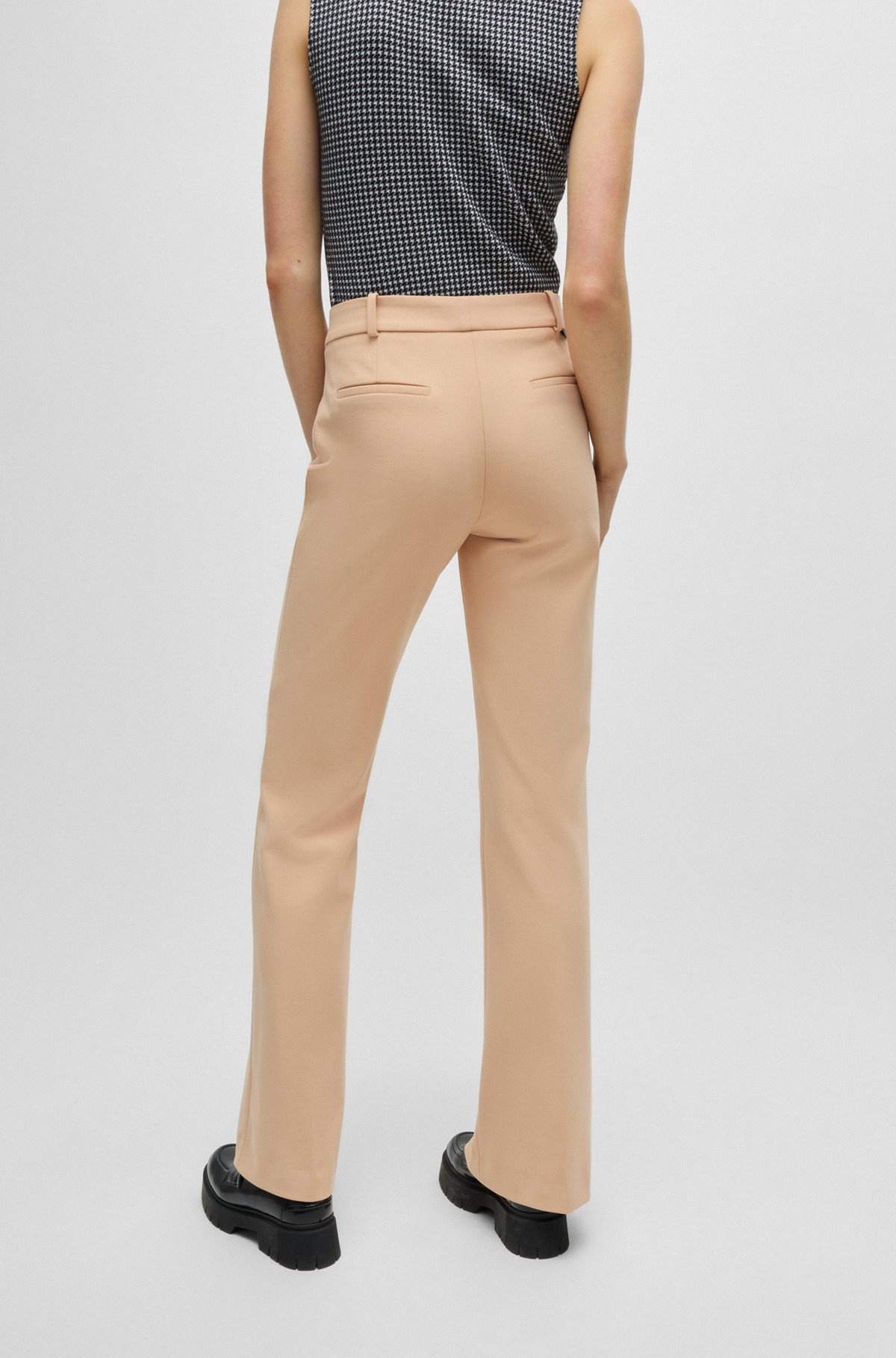 REGULAR-FIT TROUSERS IN STRETCH FABRIC WITH BOOTCUT LEG - 4