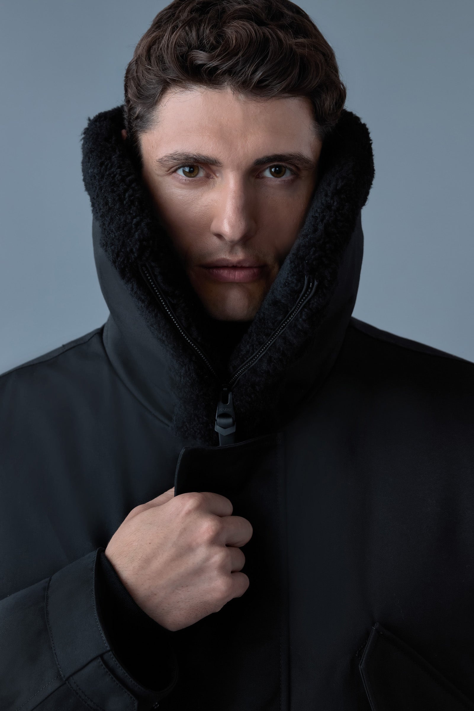 LEON Shearling Collar Down Parka - 5
